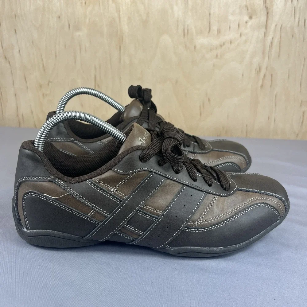 American Eagle Men's Leather Dress Sneakers Size 8 Casual Lace Up Shoes Used